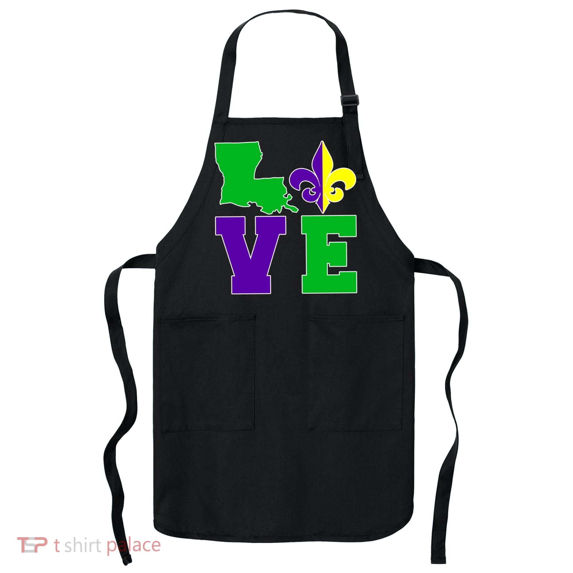 Love Mardi Gras Louisiana Apron