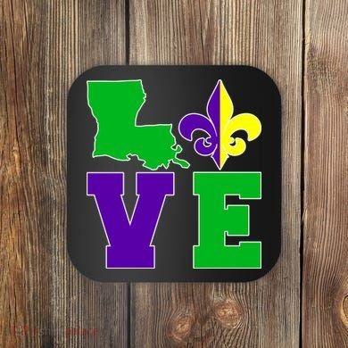 Love Mardi Gras Louisiana Coaster