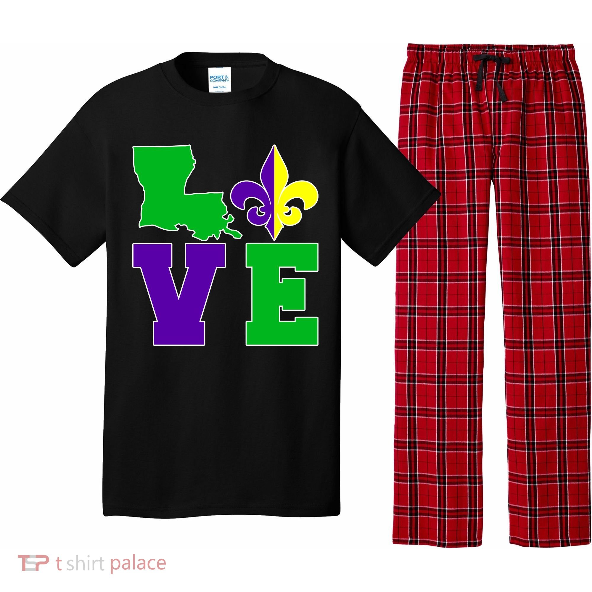 Love Mardi Gras Louisiana Pajama Set