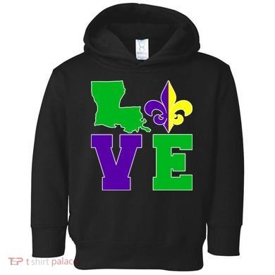 Love Mardi Gras Louisiana Toddler Hoodie