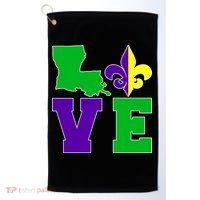 Love Mardi Gras Louisiana Golf Towel thumb 0