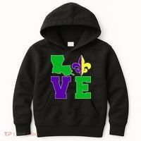 Love Mardi Gras Louisiana Kids Hoodie thumb 0