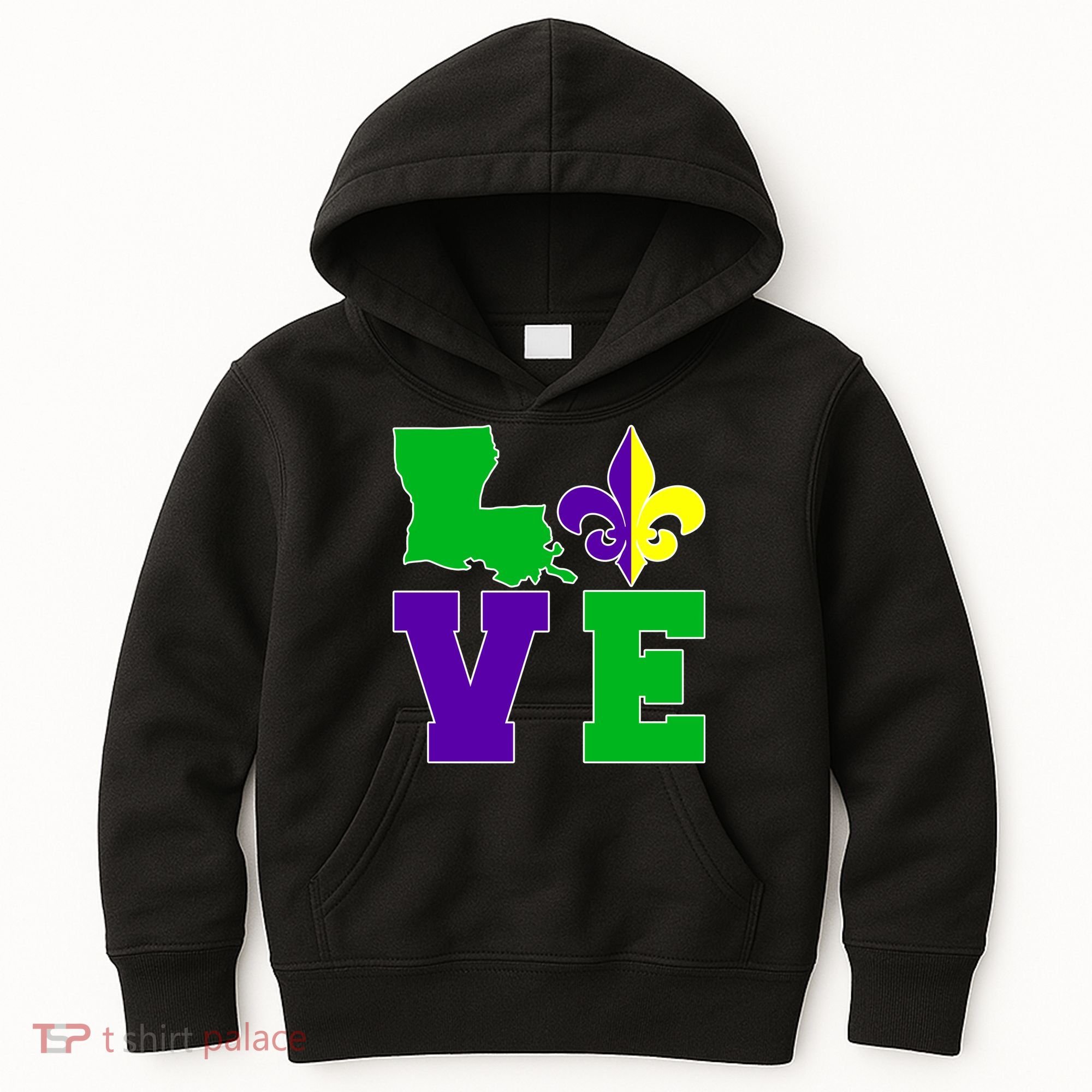 Love Mardi Gras Louisiana Kids Hoodie