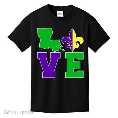 Love Mardi Gras Louisiana Kids T-Shirt