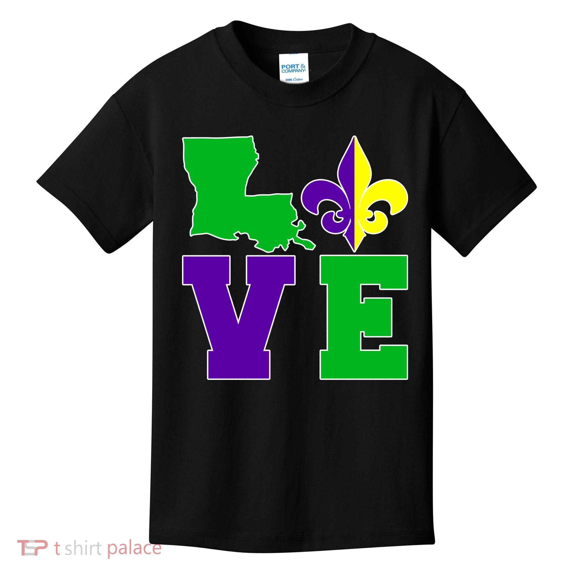 Love Mardi Gras Louisiana Kids T-Shirt