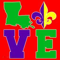 Love Mardi Gras Louisiana Santa Hat thumb 1