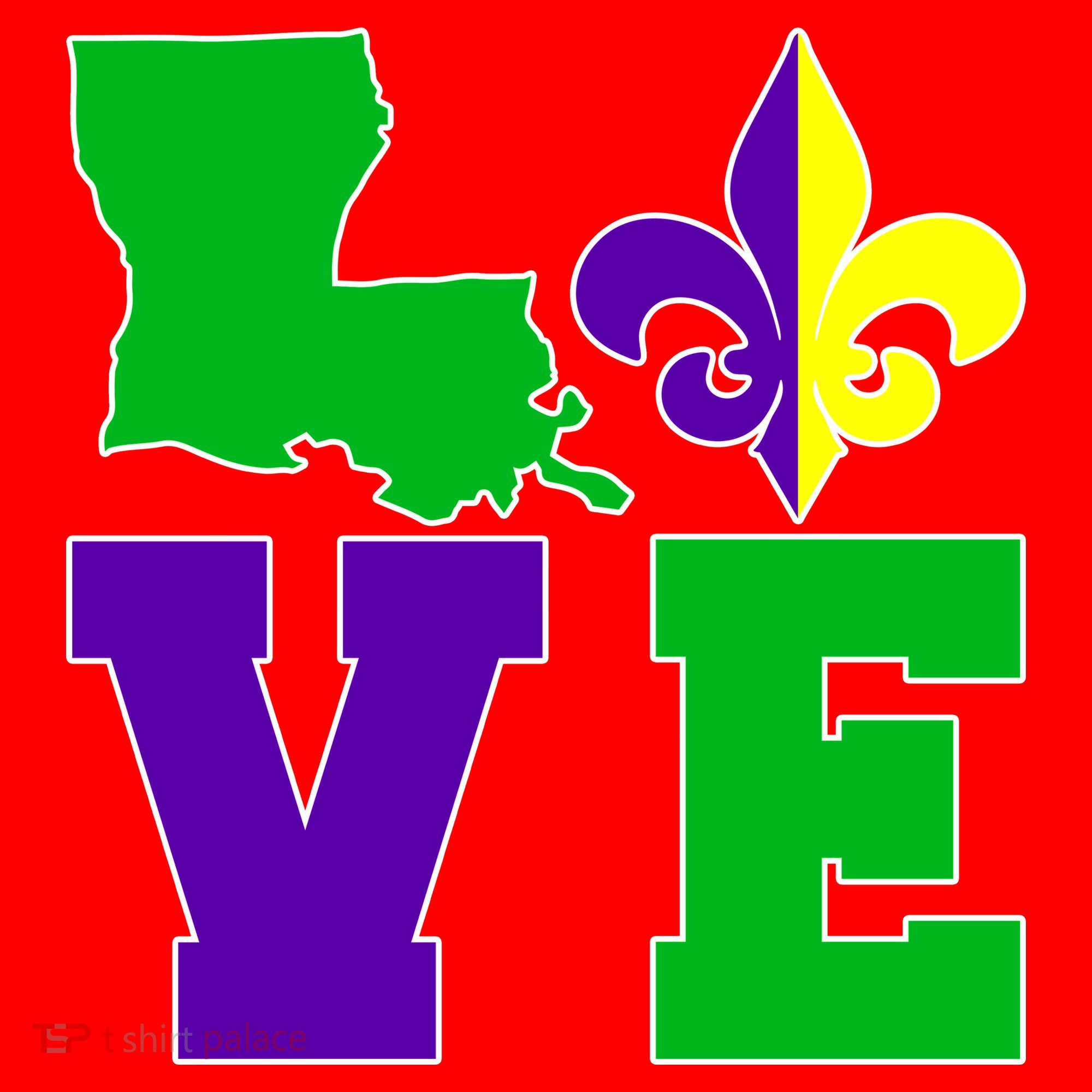 Love Mardi Gras Louisiana Santa Hat