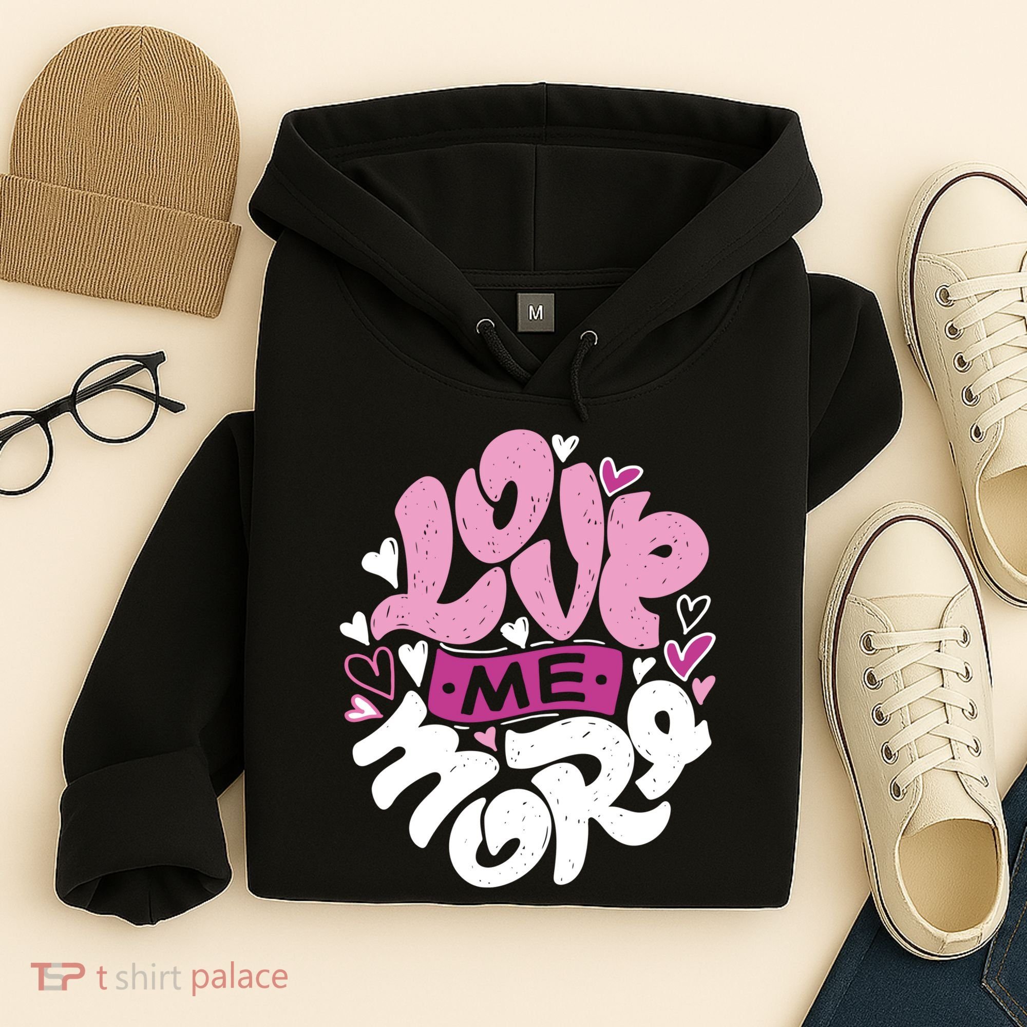 Love Me More Cute Hearts Hoodie