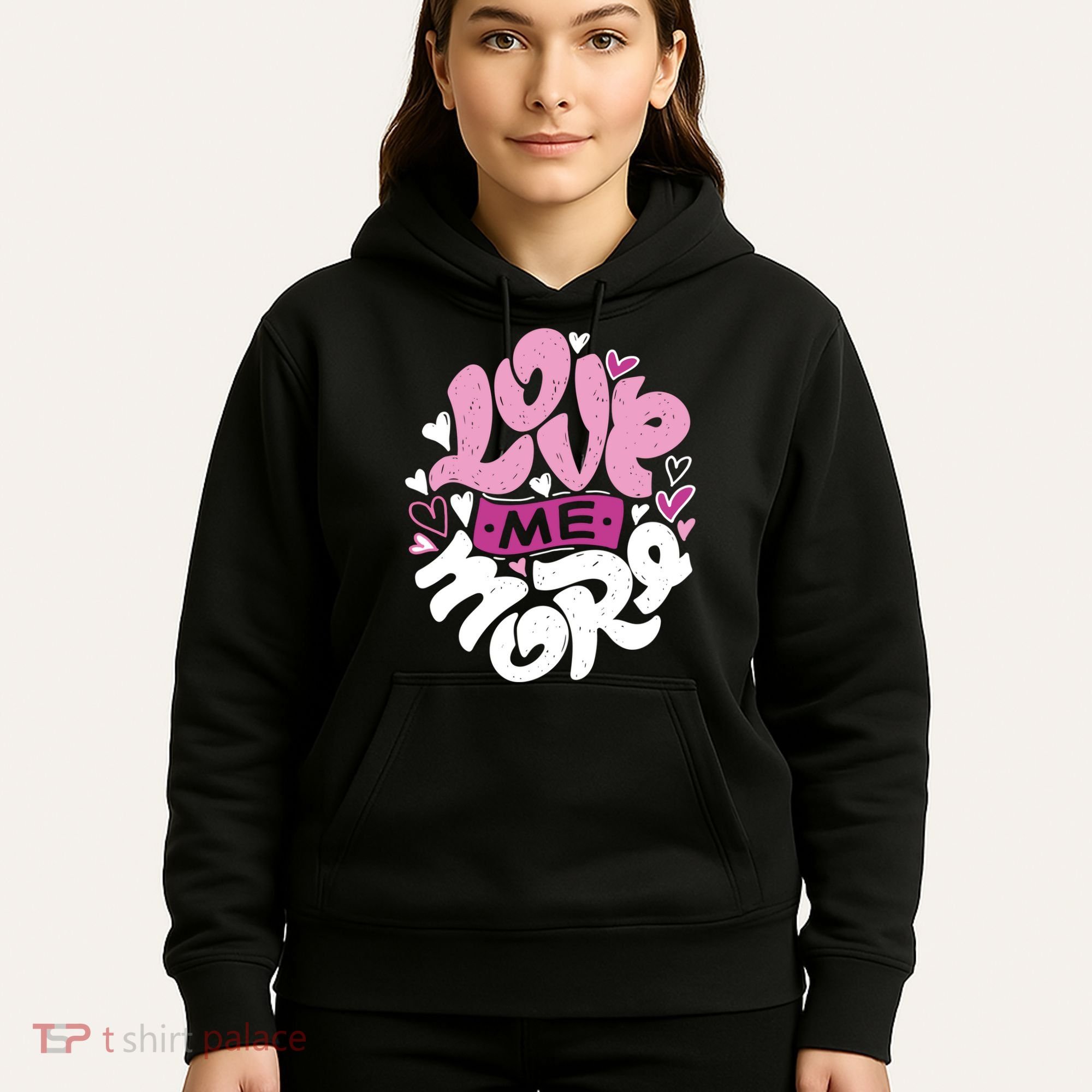 Love Me More Cute Hearts Hoodie