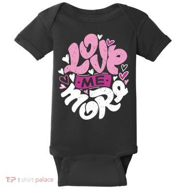 Love Me More Cute Hearts Baby Bodysuit