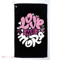 Love Me More Cute Hearts Golf Towel thumb 0