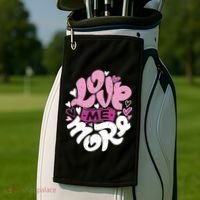 Love Me More Cute Hearts Golf Towel thumb 2