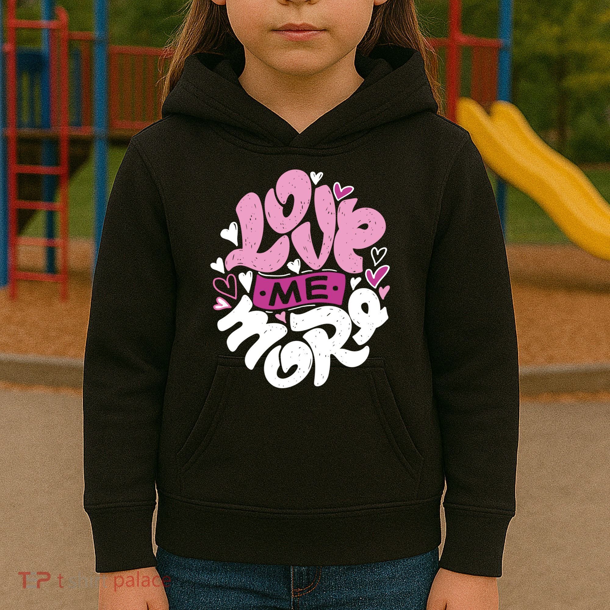 Love Me More Cute Hearts Kids Hoodie