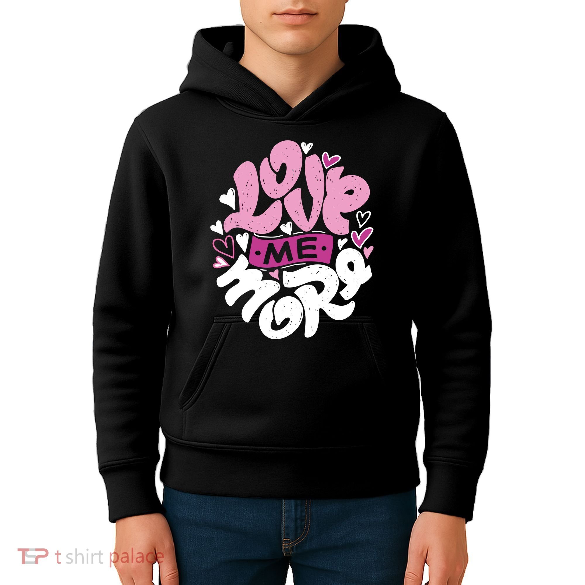 Love Me More Cute Hearts Kids Hoodie