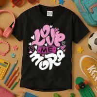 Love Me More Cute Hearts Kids T-Shirt thumb 3