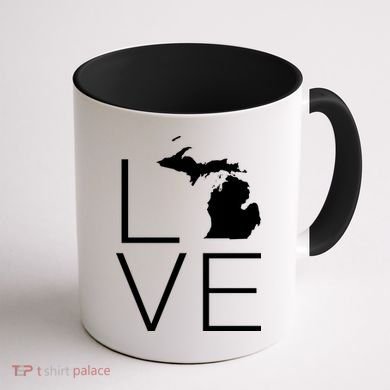 Love Michigan Coffee Mug back