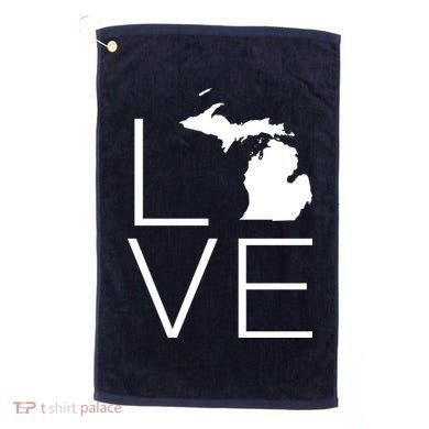 Love Michigan Golf Towel