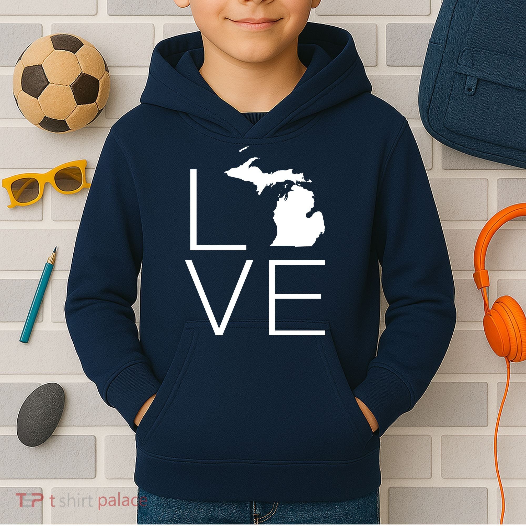 Love Michigan Kids Hoodie