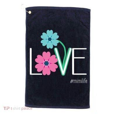 Love Mimi Flower MimiLife Golf Towel