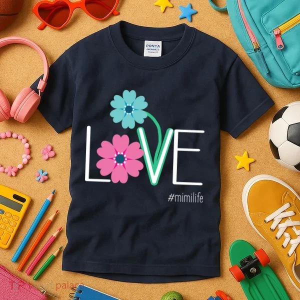 Love Mimi Flower MimiLife Kids T-Shirt