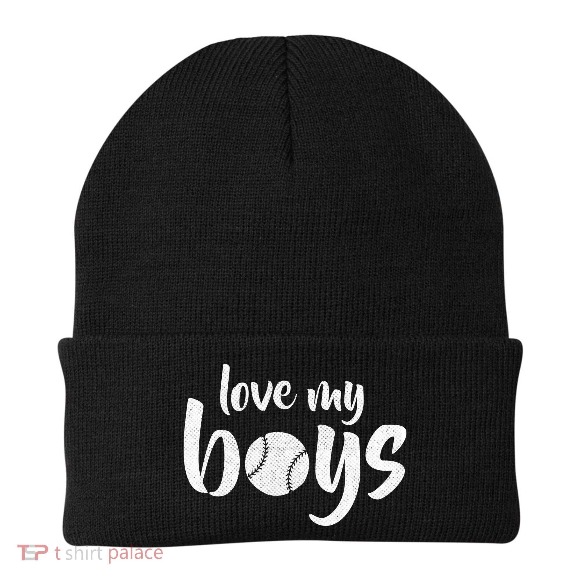 Love My Boys Baseball Mom Beanie
