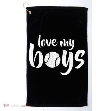 Love My Boys Baseball Mom Golf Towel