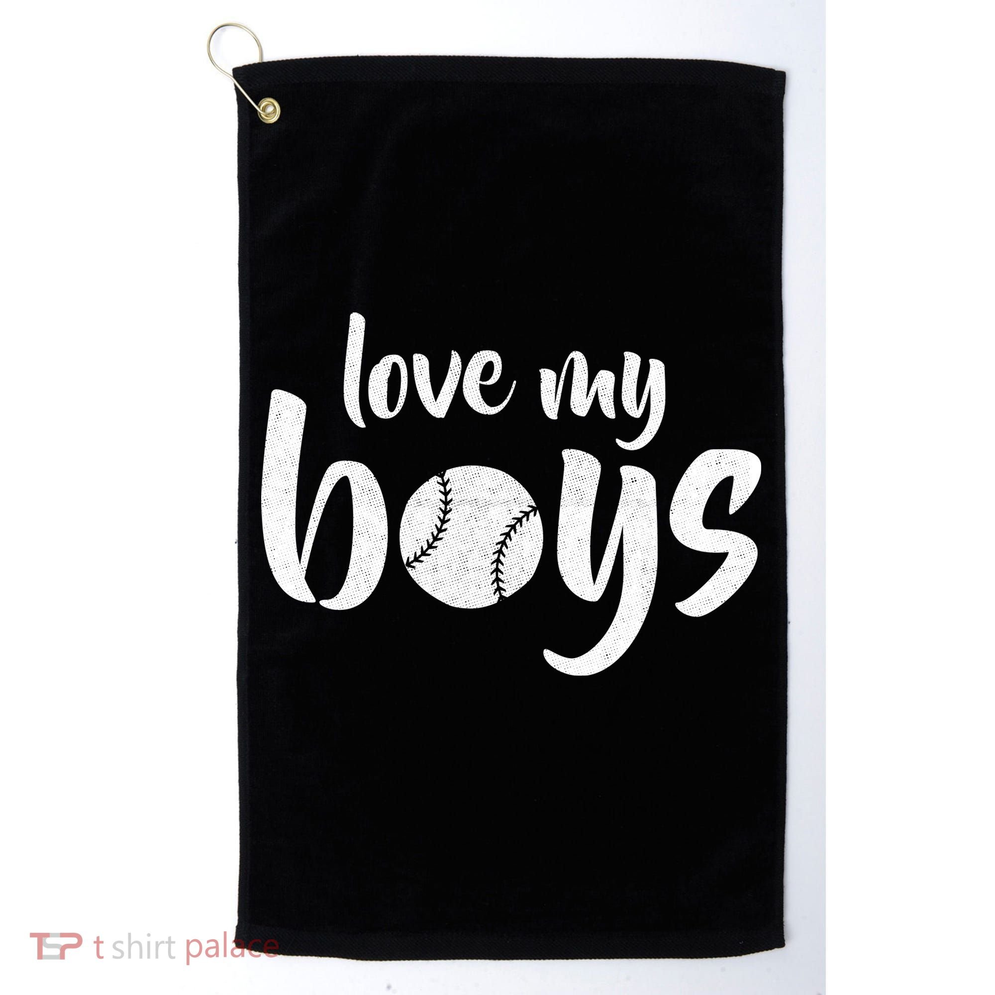 Love My Boys Baseball Mom Golf Towel