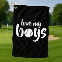 Love My Boys Baseball Mom Golf Towel thumb 1