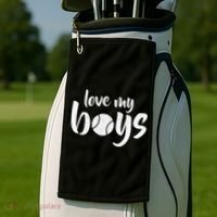 Love My Boys Baseball Mom Golf Towel thumb 2