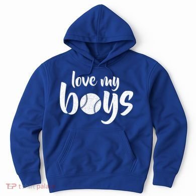Love My Boys Baseball Mom Hoodie
