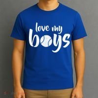 Love My Boys Baseball Mom T-Shirt thumb 3