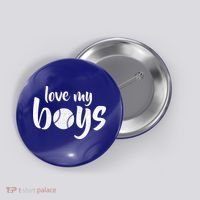Love My Boys Baseball Mom Button thumb 0