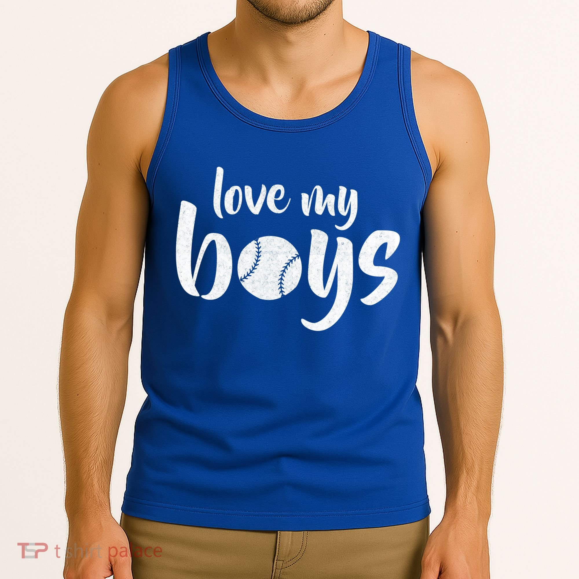 Love My Boys Baseball Mom Tank Top