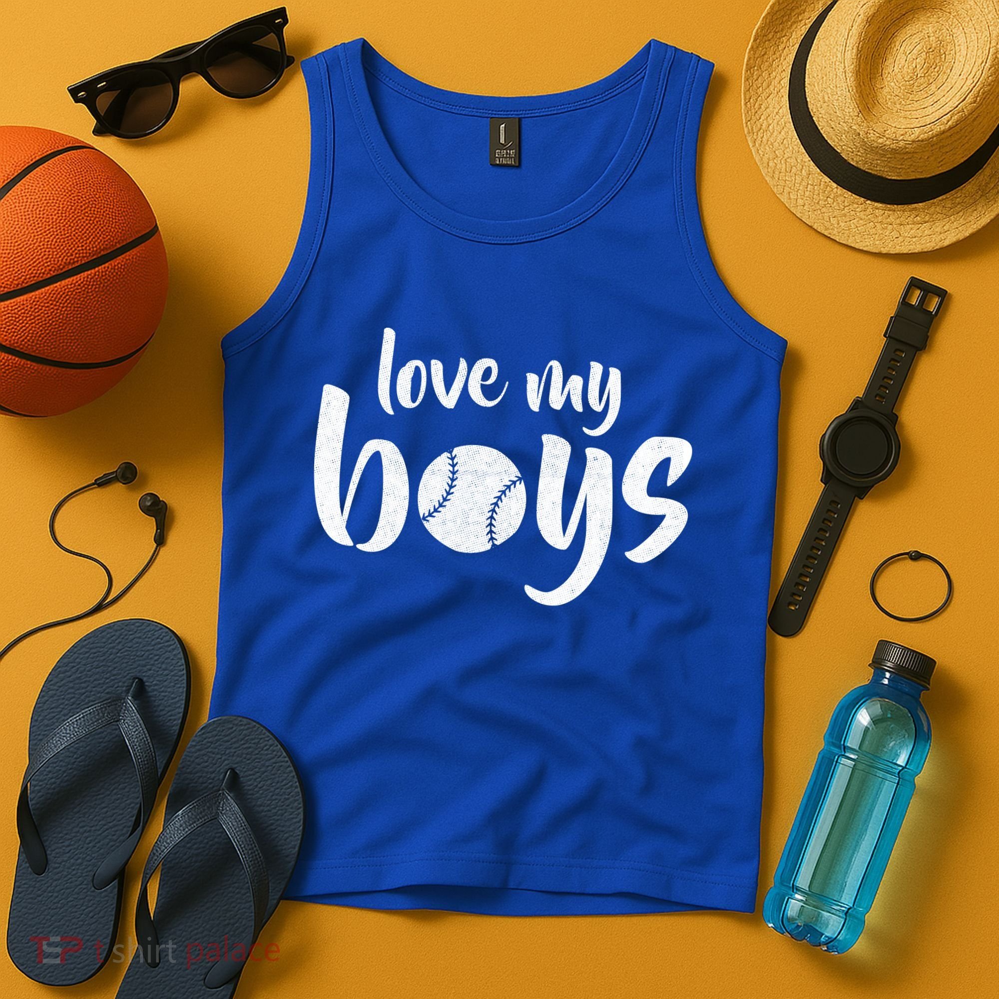 Love My Boys Baseball Mom Tank Top