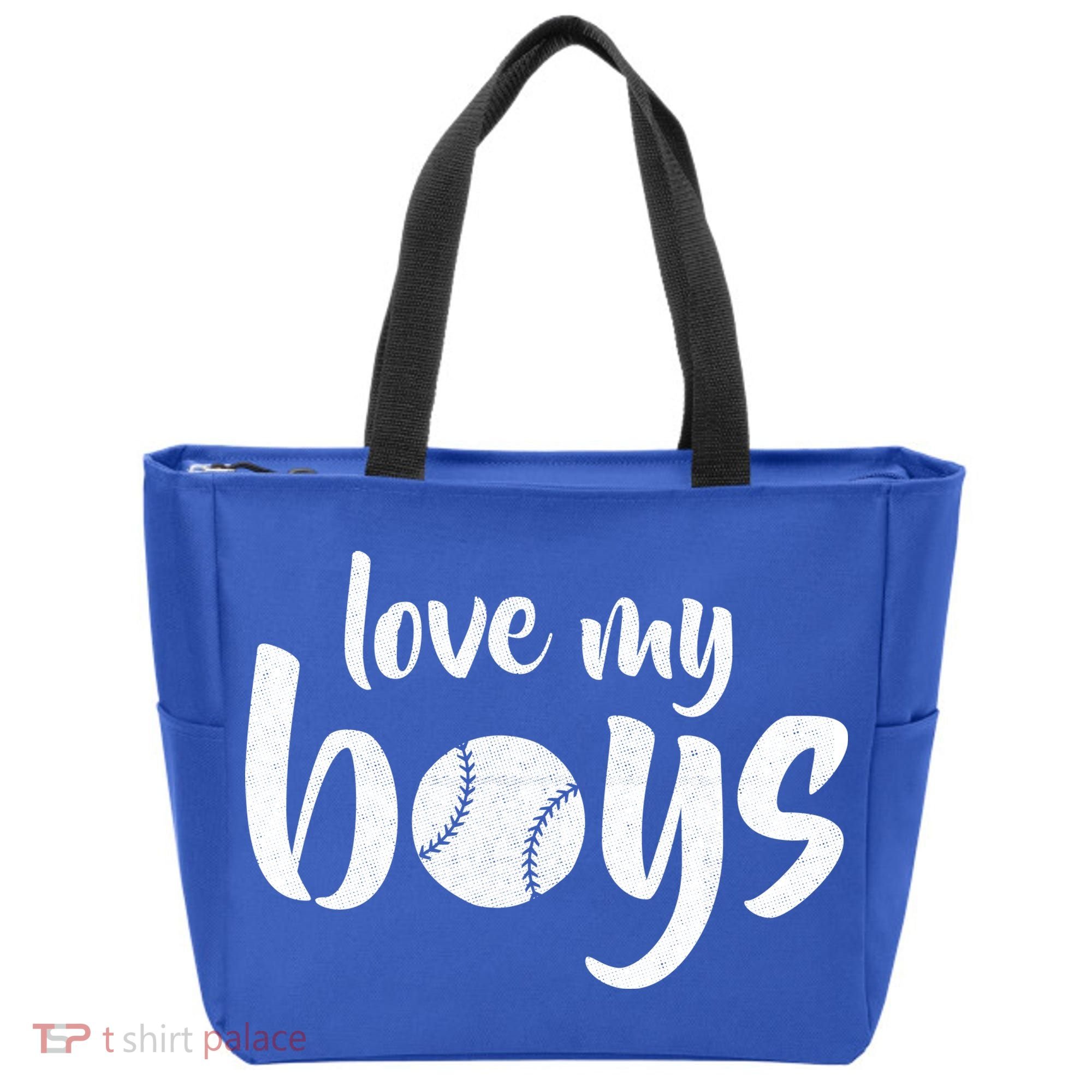 Love My Boys Baseball Mom Tote Bag