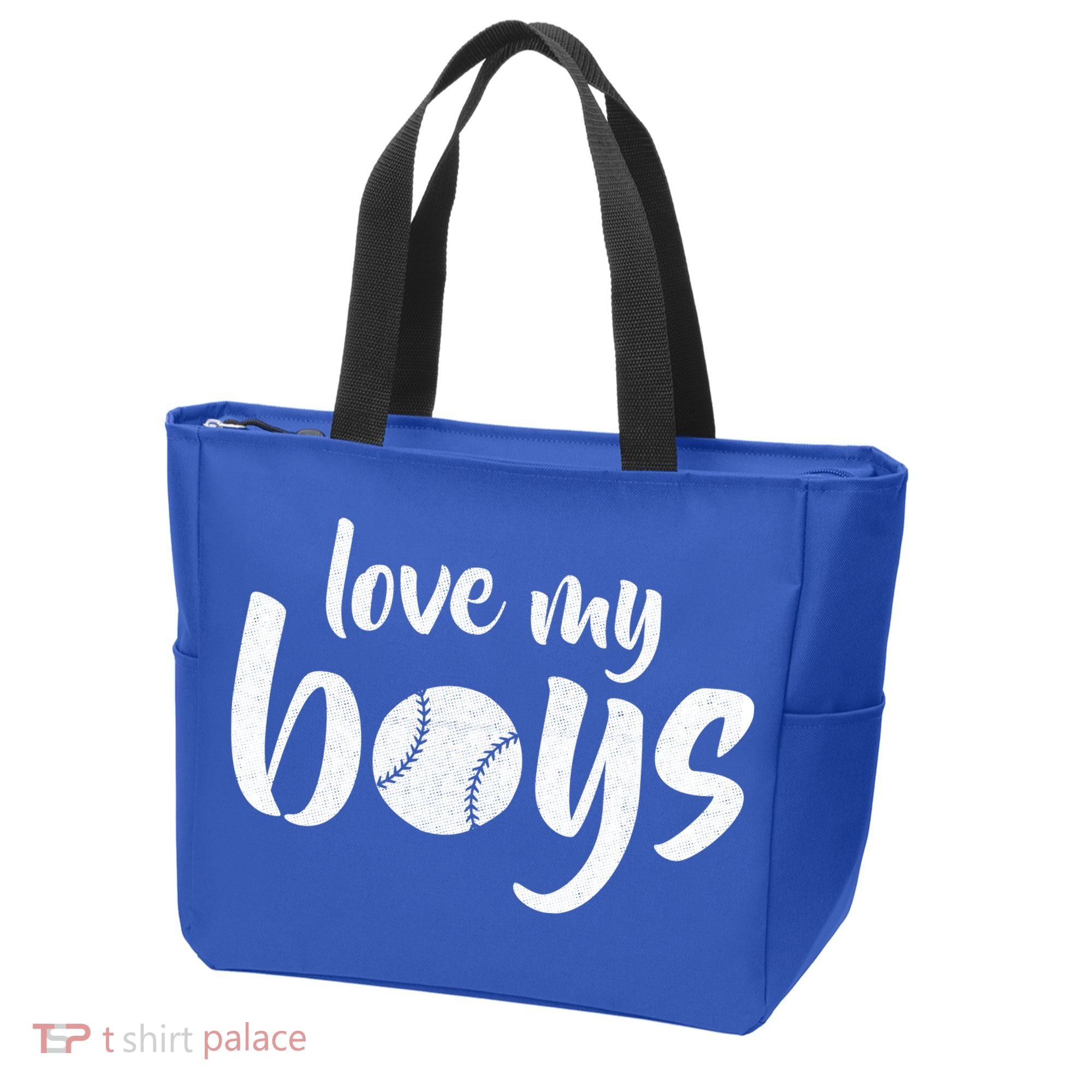 Love My Boys Baseball Mom Tote Bag