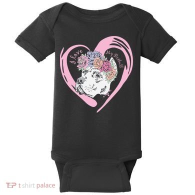 Love My Pitbull Baby Bodysuit