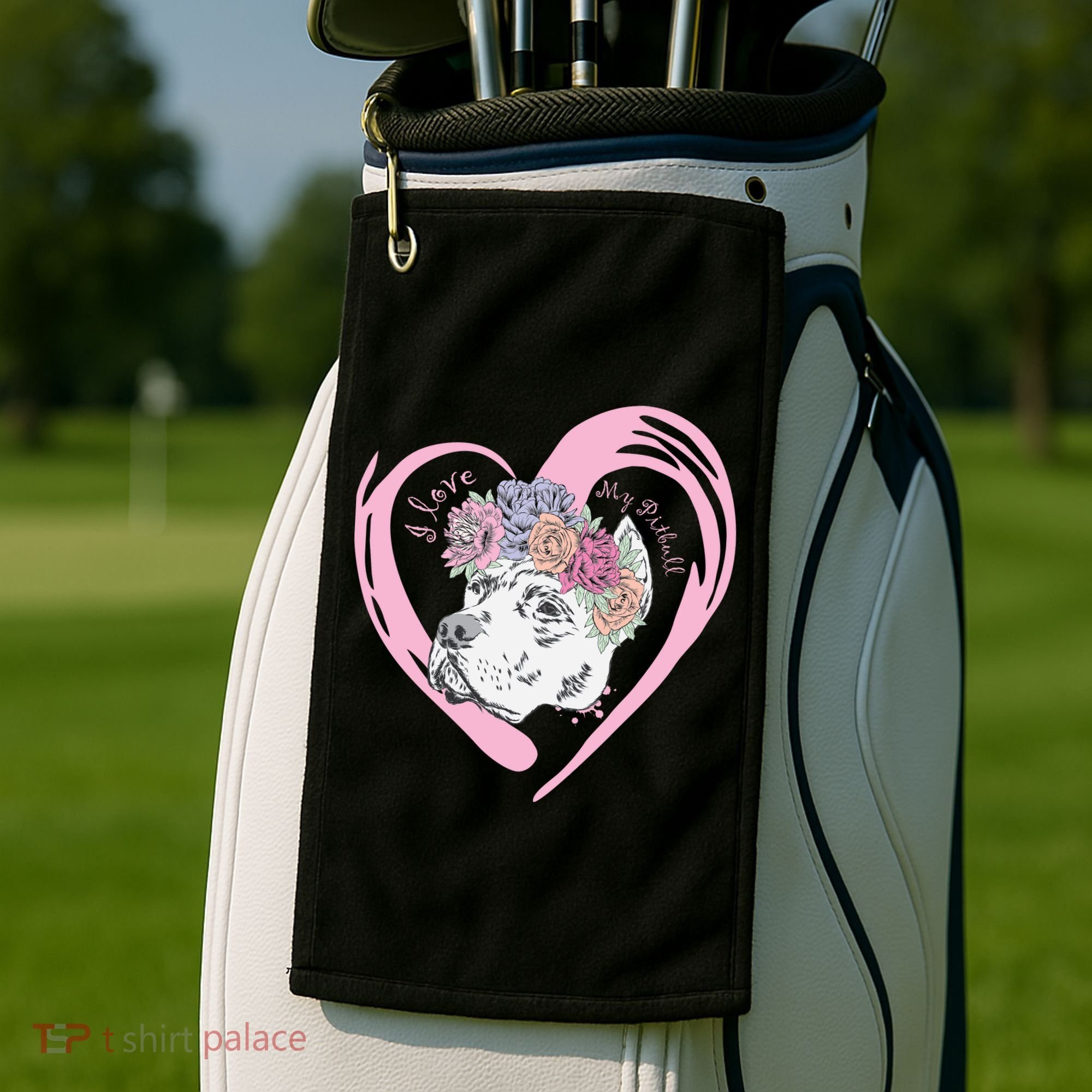 Love My Pitbull Golf Towel