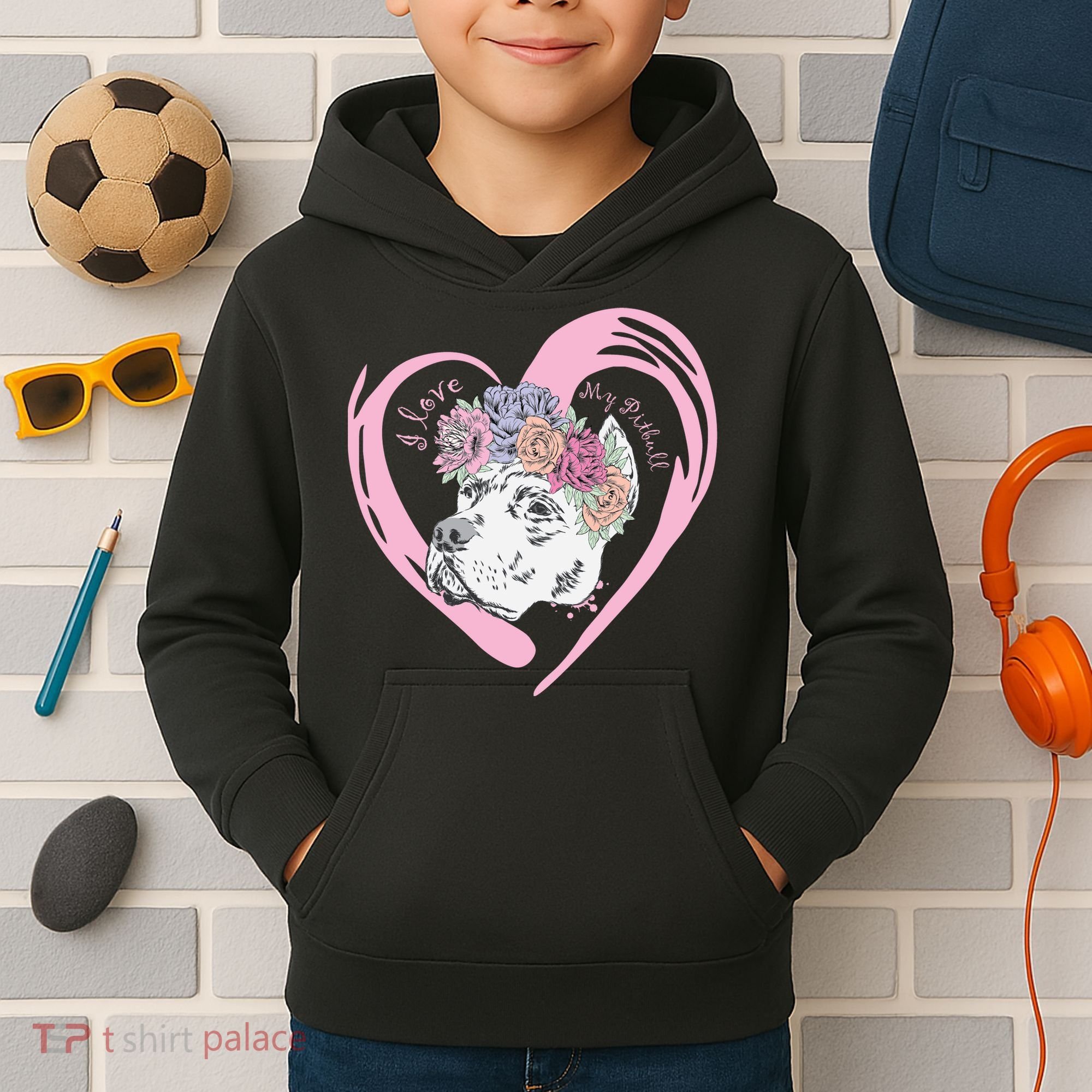 Love My Pitbull Kids Hoodie