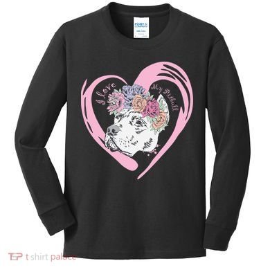 Love My Pitbull Kids Long Sleeve Shirt