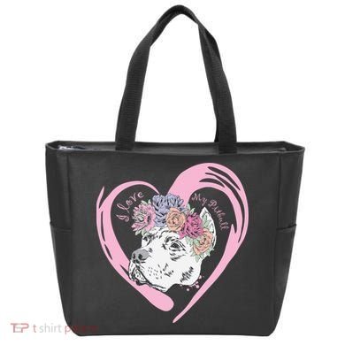 Love My Pitbull Tote Bag