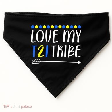 Love My T21 Tribe Down Syndrome Arrow USA-Made Doggie Bandana