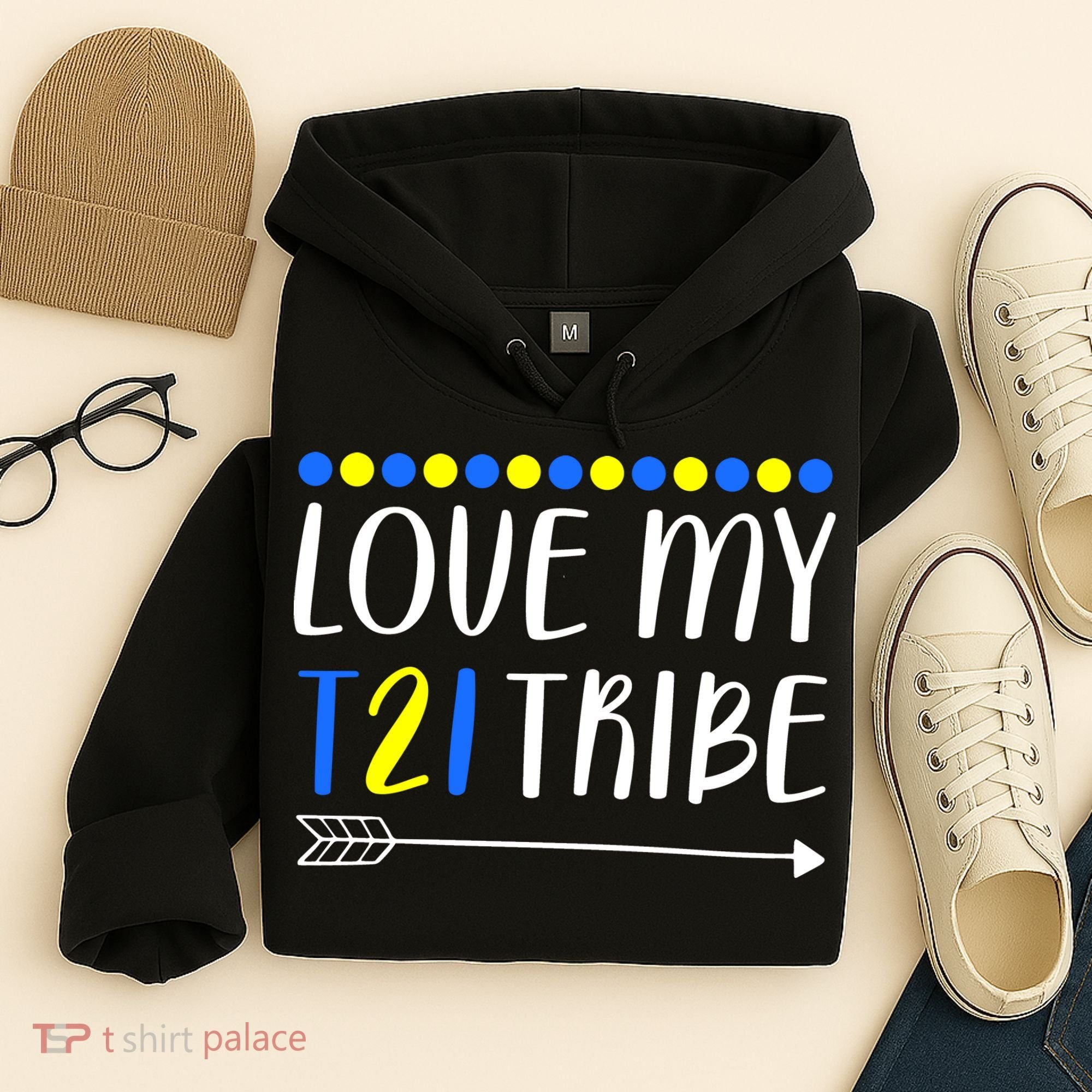 Love My T21 Tribe Down Syndrome Arrow Hoodie