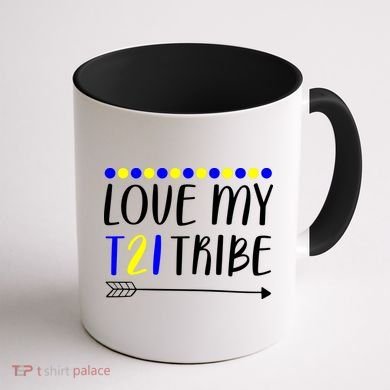 Love My T21 Tribe Down Syndrome Arrow Coffee Mug back