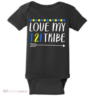 Love My T21 Tribe Down Syndrome Arrow Baby Bodysuit