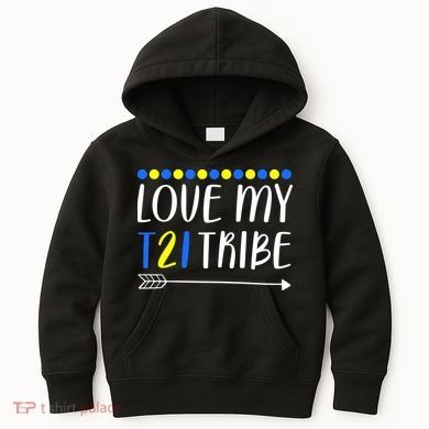 Love My T21 Tribe Down Syndrome Arrow Kids Hoodie