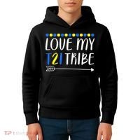Love My T21 Tribe Down Syndrome Arrow Kids Hoodie thumb 4