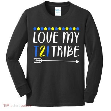 Love My T21 Tribe Down Syndrome Arrow Kids Long Sleeve Shirt