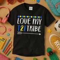 Love My T21 Tribe Down Syndrome Arrow Kids T-Shirt thumb 3