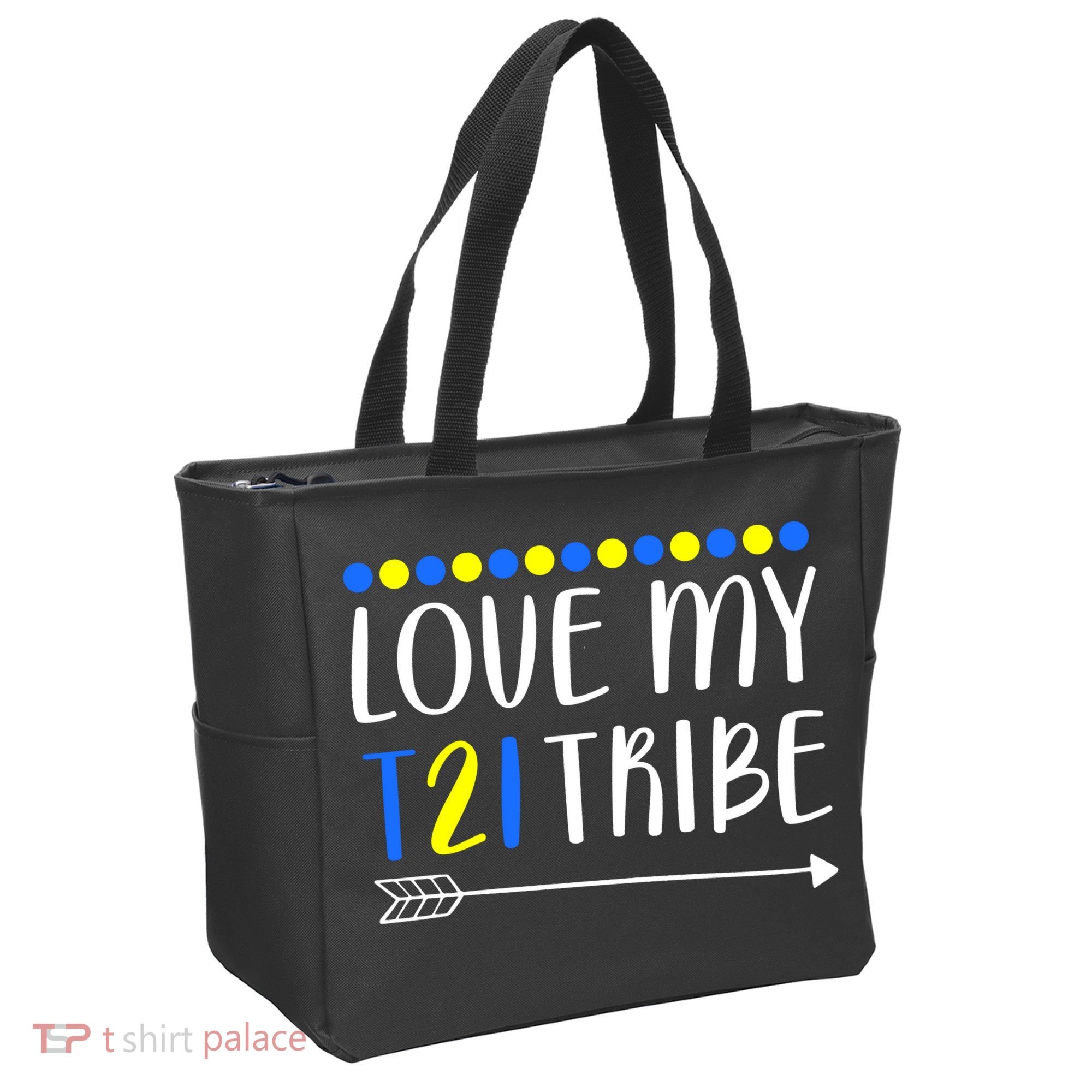 Love My T21 Tribe Down Syndrome Arrow Tote Bag